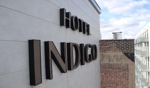 hotel indigo side of the building